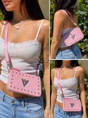 Valentino Orlandi Baby Pink Studded Mini Shoulder Bag NWT Y2K 90’s